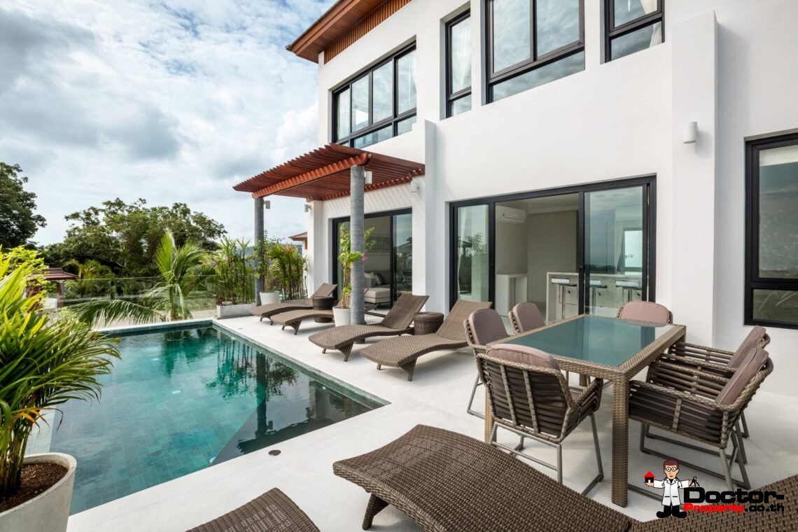 3 Bedroom Sea View Villa in Choeng Mon, Koh Samui – For Sale