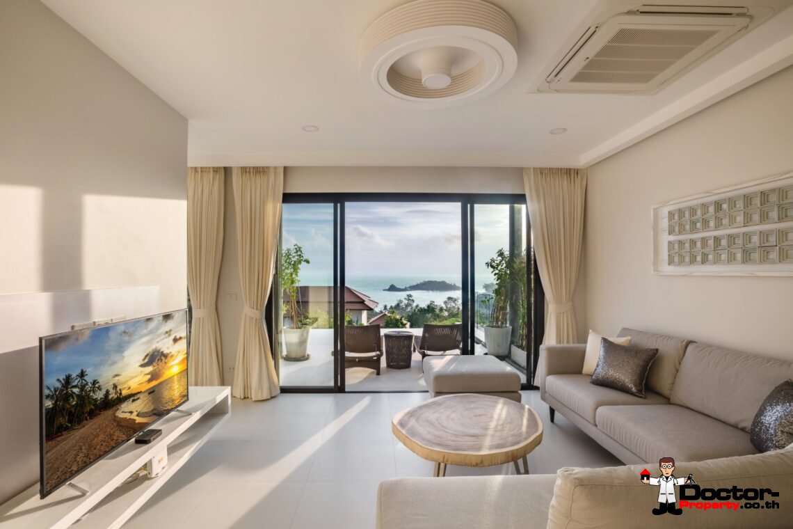 3 Bedroom Sea View Villa in Choeng Mon, Koh Samui – For Sale