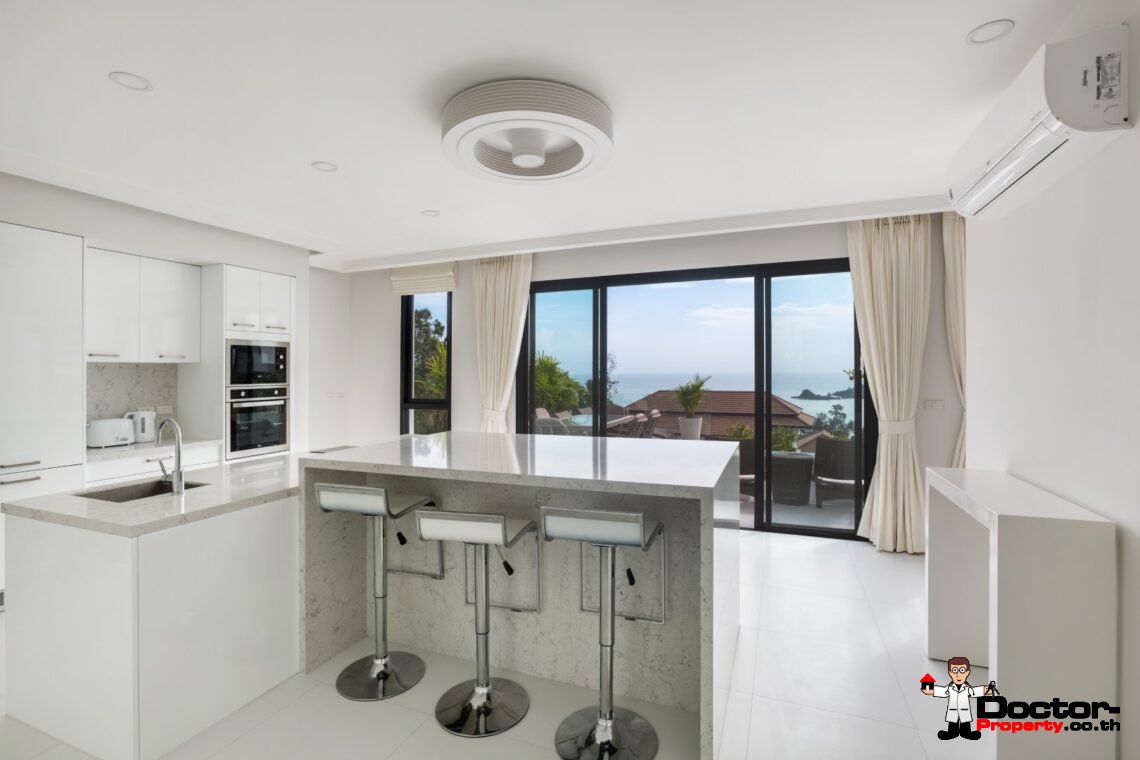 3 Bedroom Sea View Villa in Choeng Mon, Koh Samui – For Sale