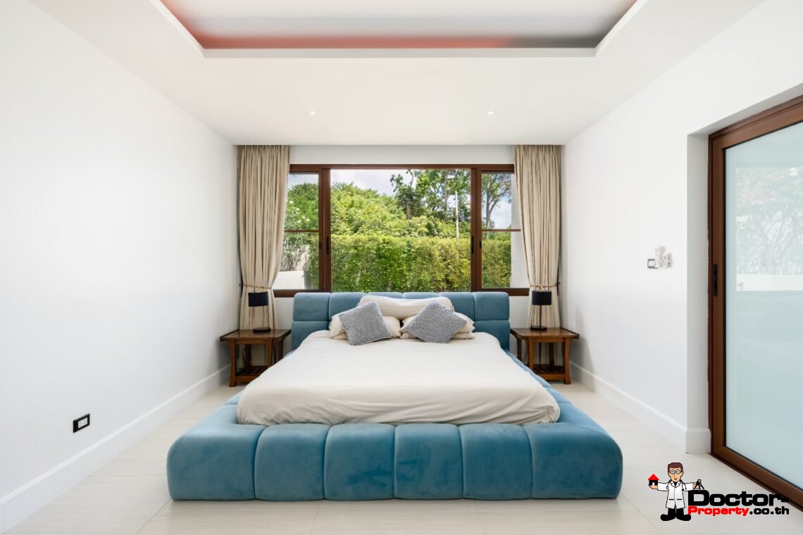 Modern 4 Bedroom Sea View Villa with Spacious Garden in Chaweng, Koh Samui – For Sale