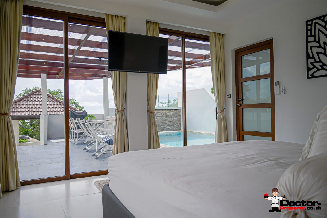 Modern 4 Bedroom Sea View Villa with Spacious area in Chaweng, Koh Samui – For Sale