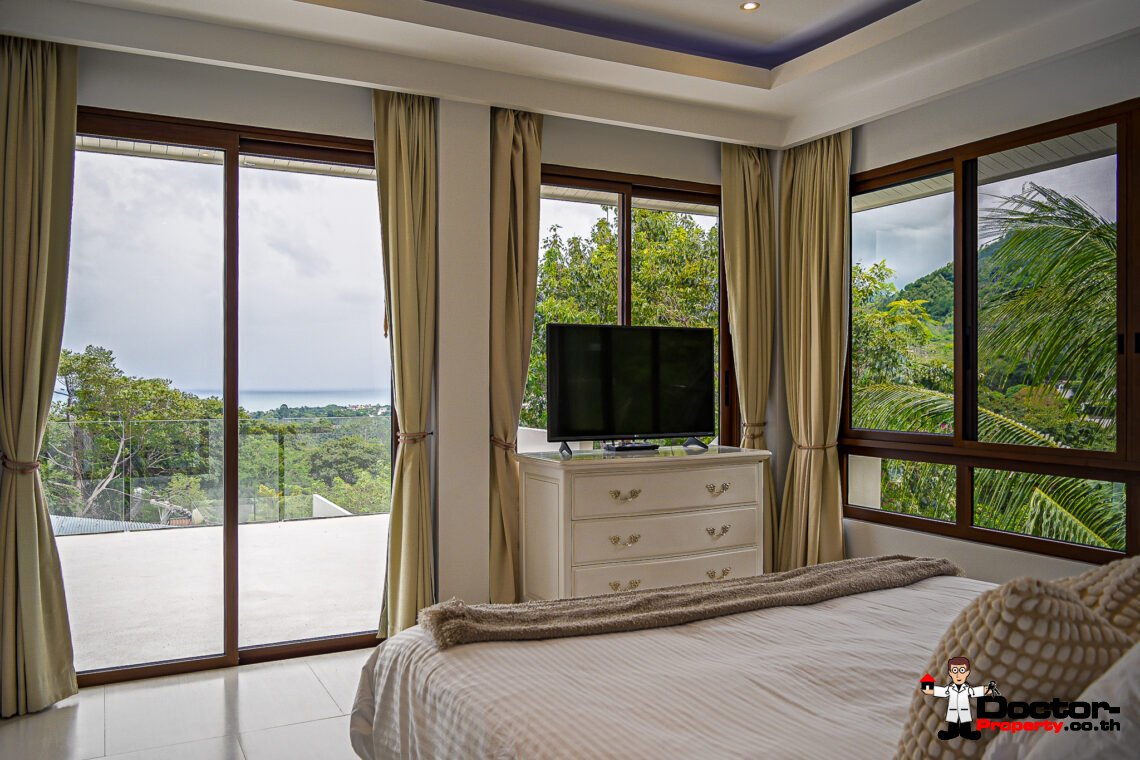 Modern 4 Bedroom Sea View Villa with Spacious area in Chaweng, Koh Samui – For Sale