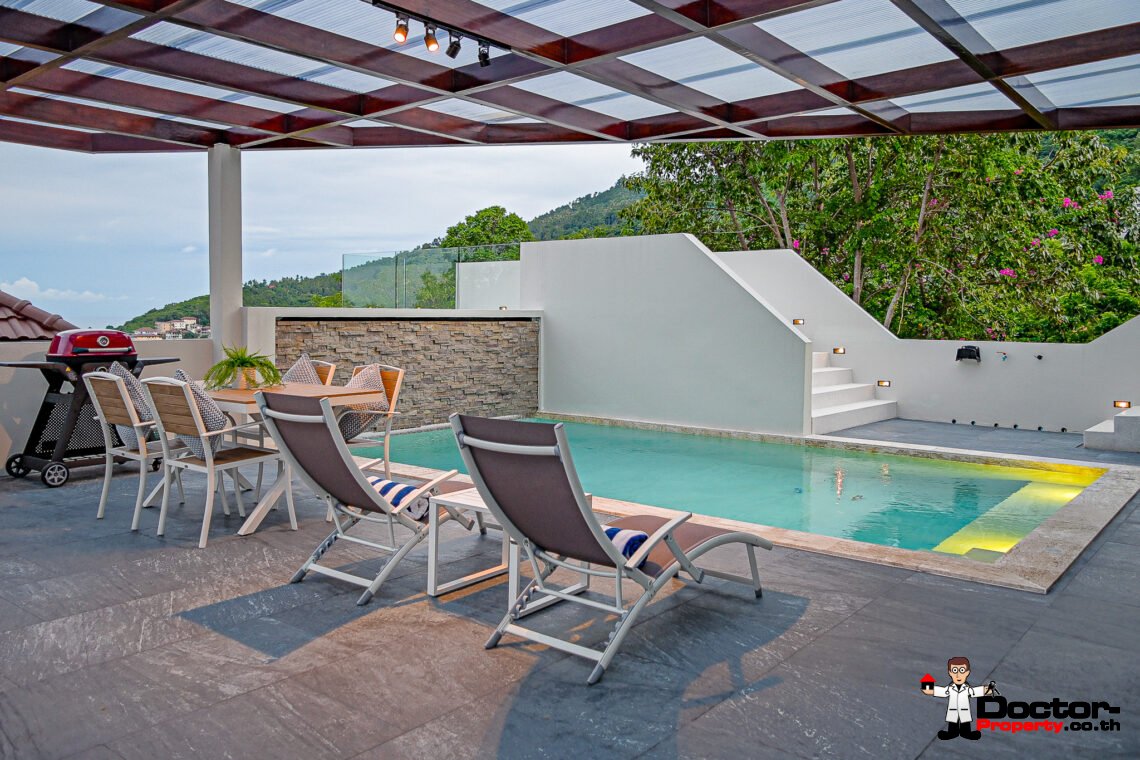 Modern 4 Bedroom Sea View Villa with Spacious area in Chaweng, Koh Samui – For Sale