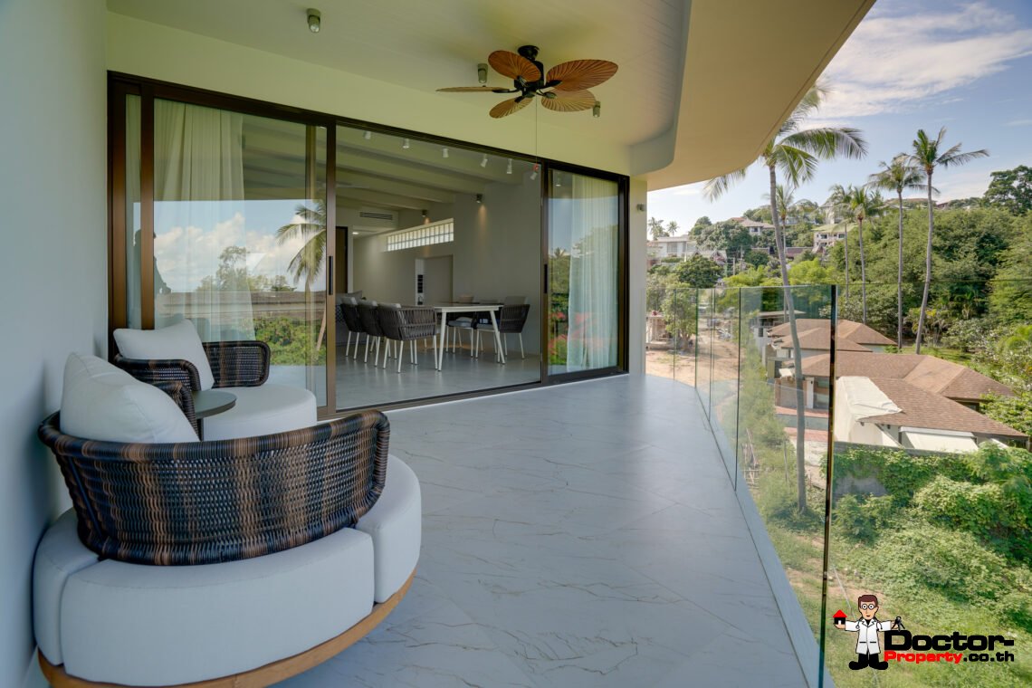 New Luxury Penthouse with Partial Seaview in Choeng Mon, Koh Samui