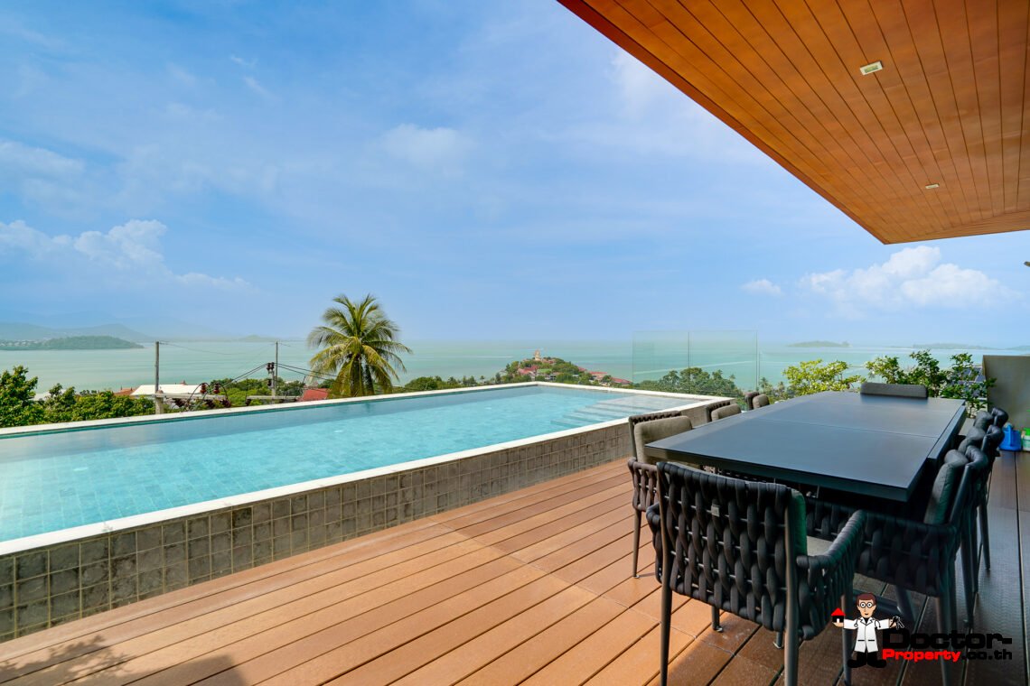 Luxury 3 Bedroom Private Pool Villa with Sea View in Plai Laem, Koh Samui – For Sale