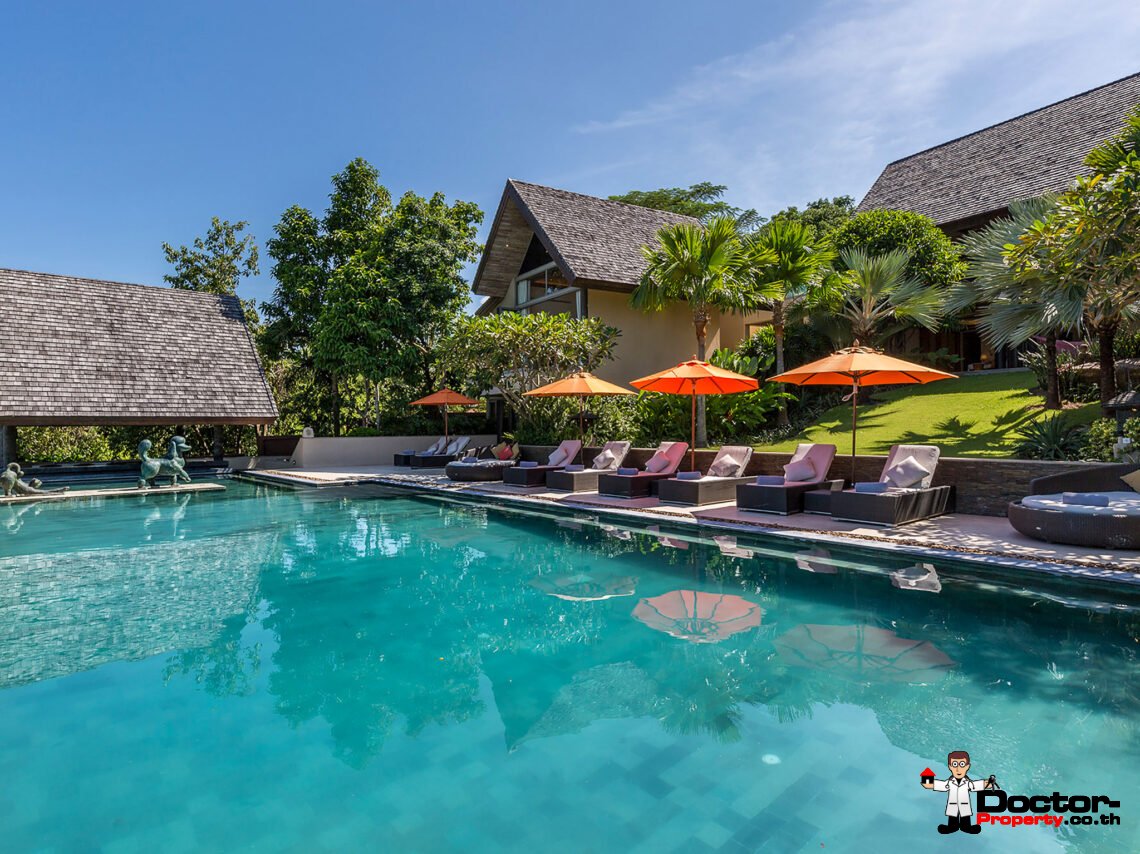 Luxury 4-5 Bedroom Private Pool Villa with Sea View in Bo Phut, Koh Samui – For Sale