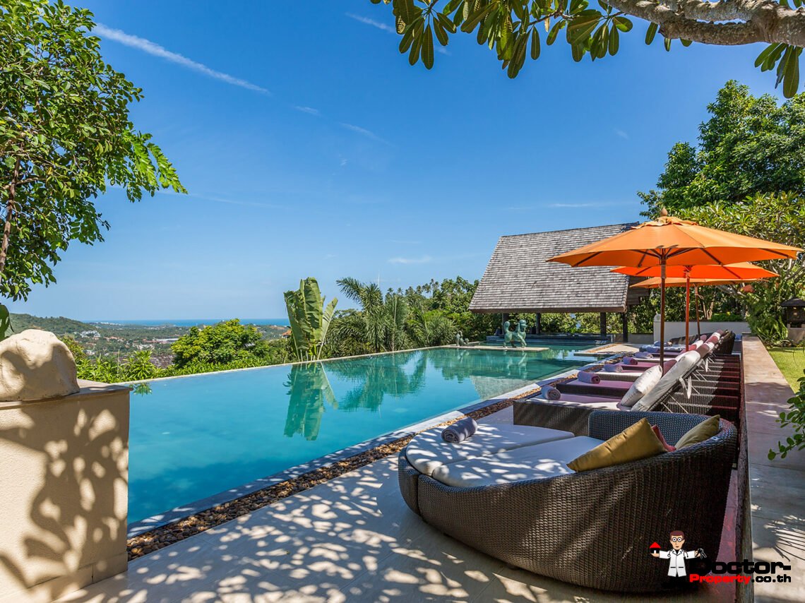 Luxury 4-5 Bedroom Private Pool Villa with Sea View in Bo Phut, Koh Samui – For Sale