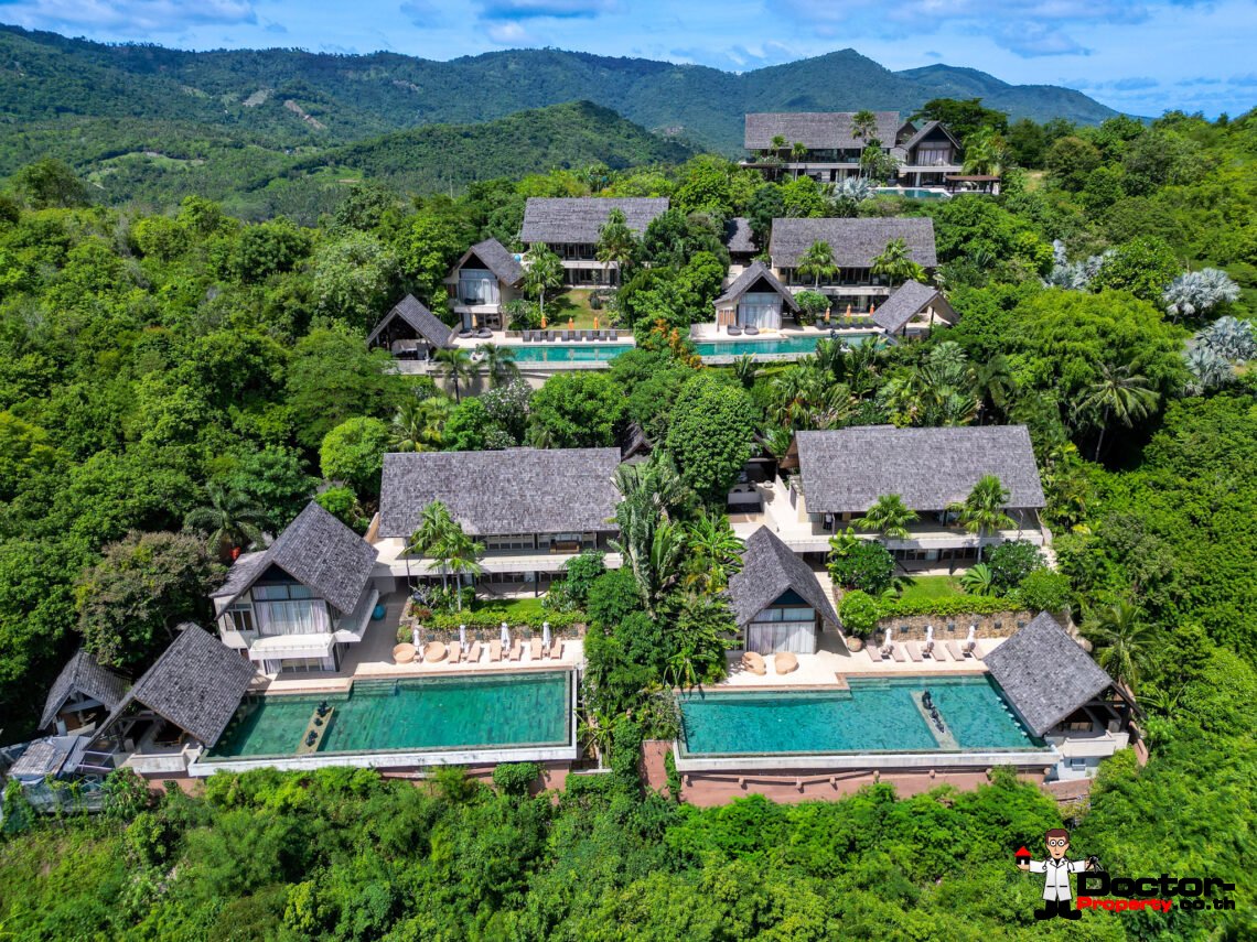 Luxury 4-5 Bedroom Private Pool Villa with Sea View in Bo Phut, Koh Samui – For Sale