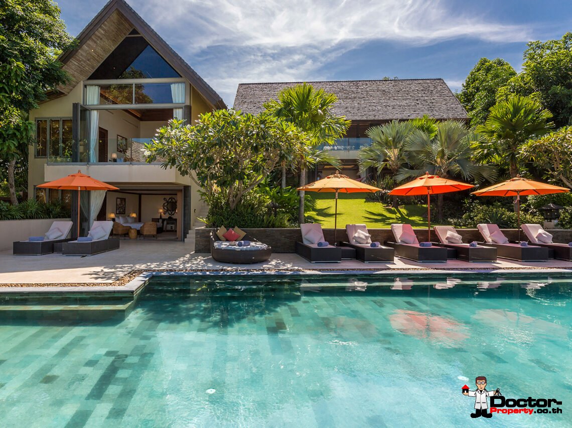 Luxury 4-5 Bedroom Private Pool Villa with Sea View in Bo Phut, Koh Samui – For Sale