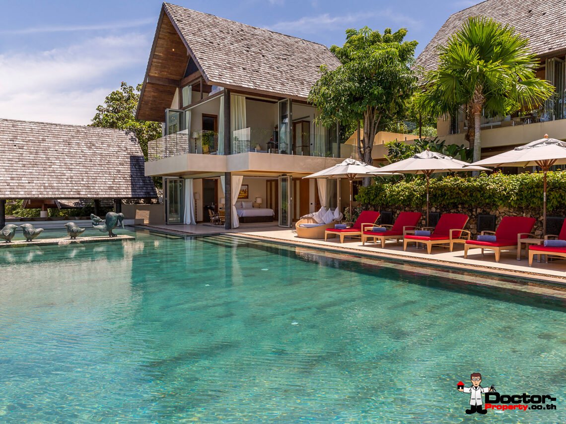 Luxury 4-5 Bedroom Private Pool Villa with Sea View in Bo Phut, Koh Samui – For Sale