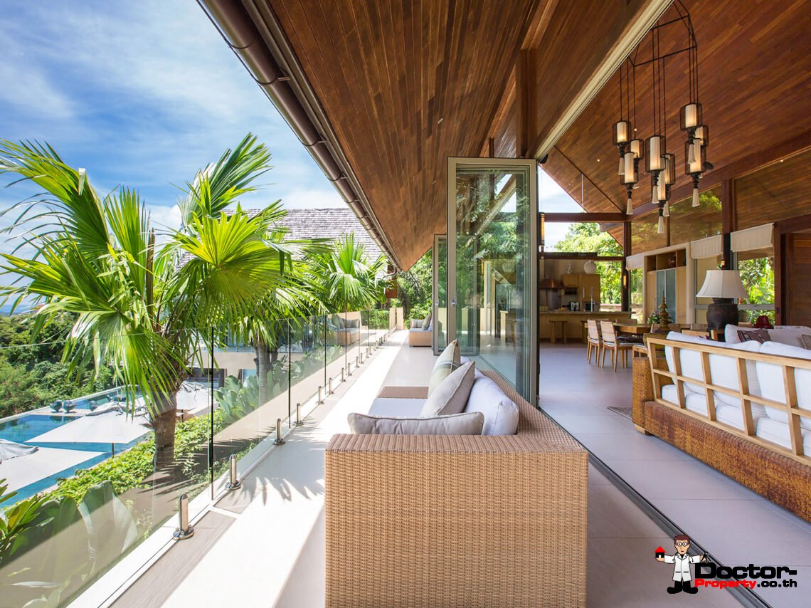 Luxury 4-5 Bedroom Private Pool Villa with Sea View in Bo Phut, Koh Samui – For Sale