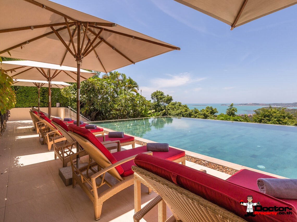 Luxury 4-5 Bedroom Private Pool Villa with Sea View in Bo Phut, Koh Samui – For Sale