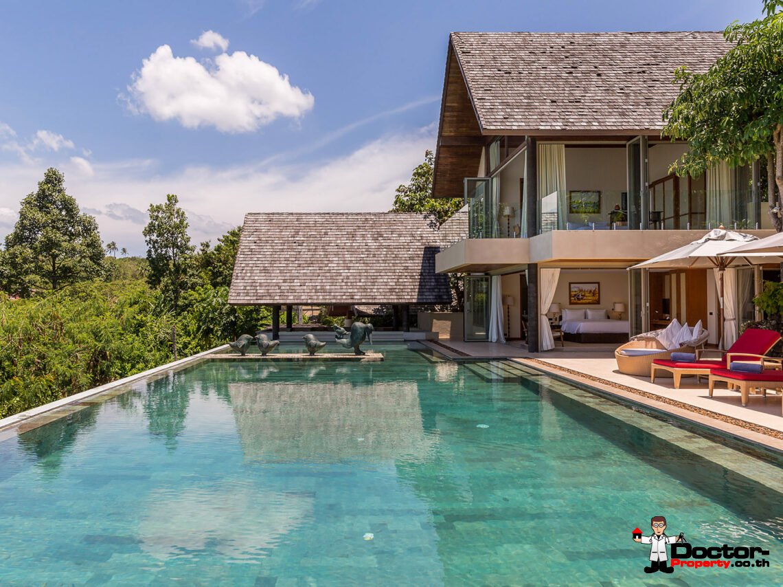 Luxury 4-5 Bedroom Private Pool Villa with Sea View in Bo Phut, Koh Samui – For Sale