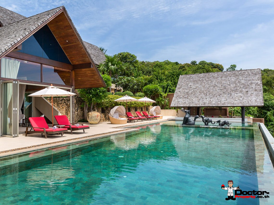 Luxury 4-5 Bedroom Private Pool Villa with Sea View in Bo Phut, Koh Samui – For Sale