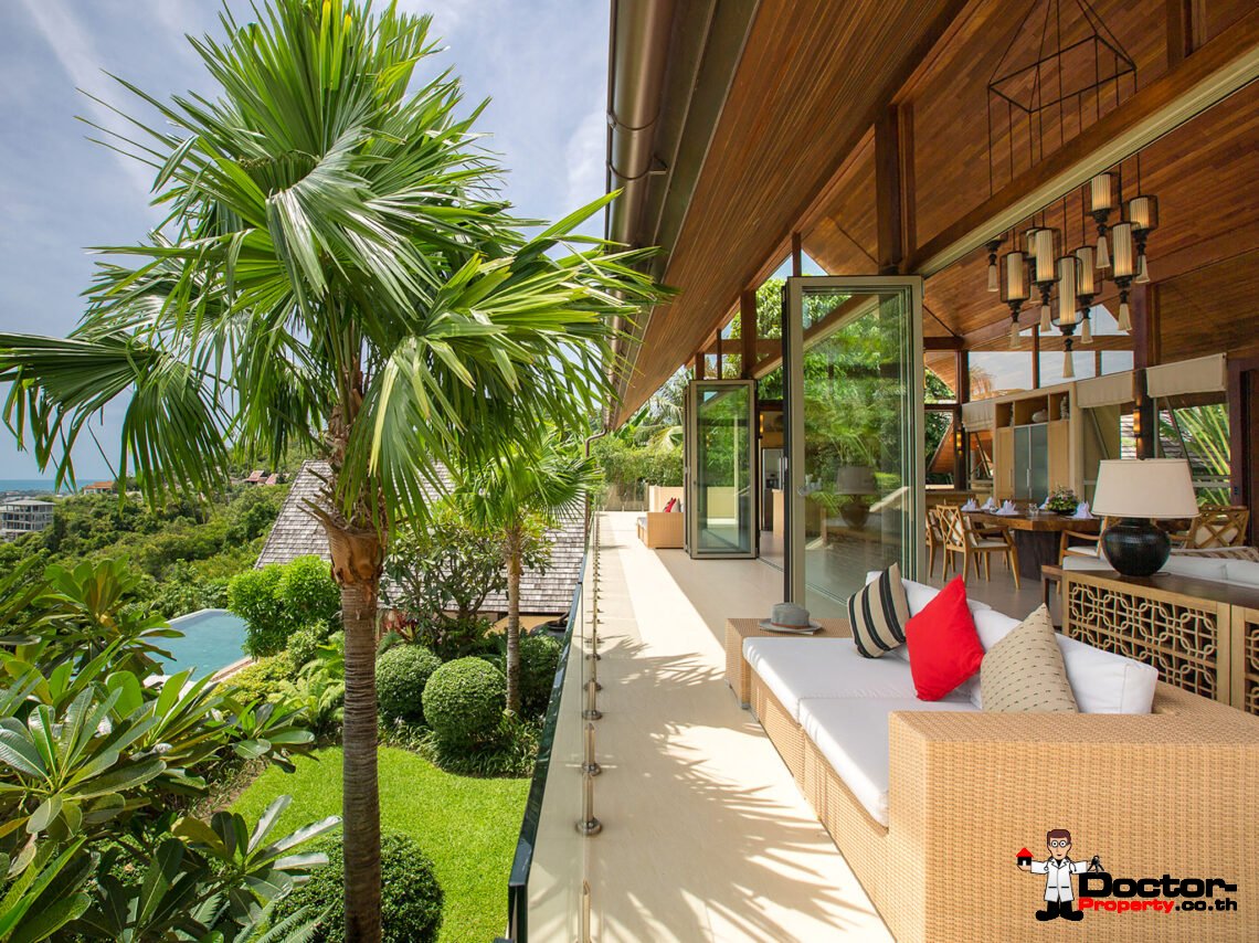 Luxury 4-5 Bedroom Private Pool Villa with Sea View in Bo Phut, Koh Samui – For Sale