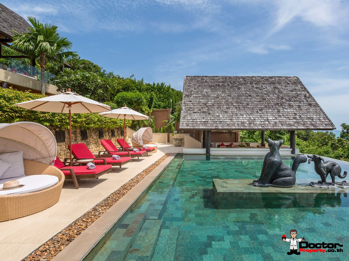 Luxury 4-5 Bedroom Private Pool Villa with Sea View in Bo Phut, Koh Samui – For Sale