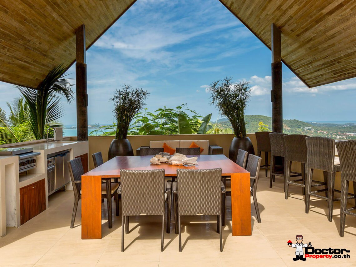 Luxury 4-5 Bedroom Private Pool Villa with Sea View in Bo Phut, Koh Samui – For Sale