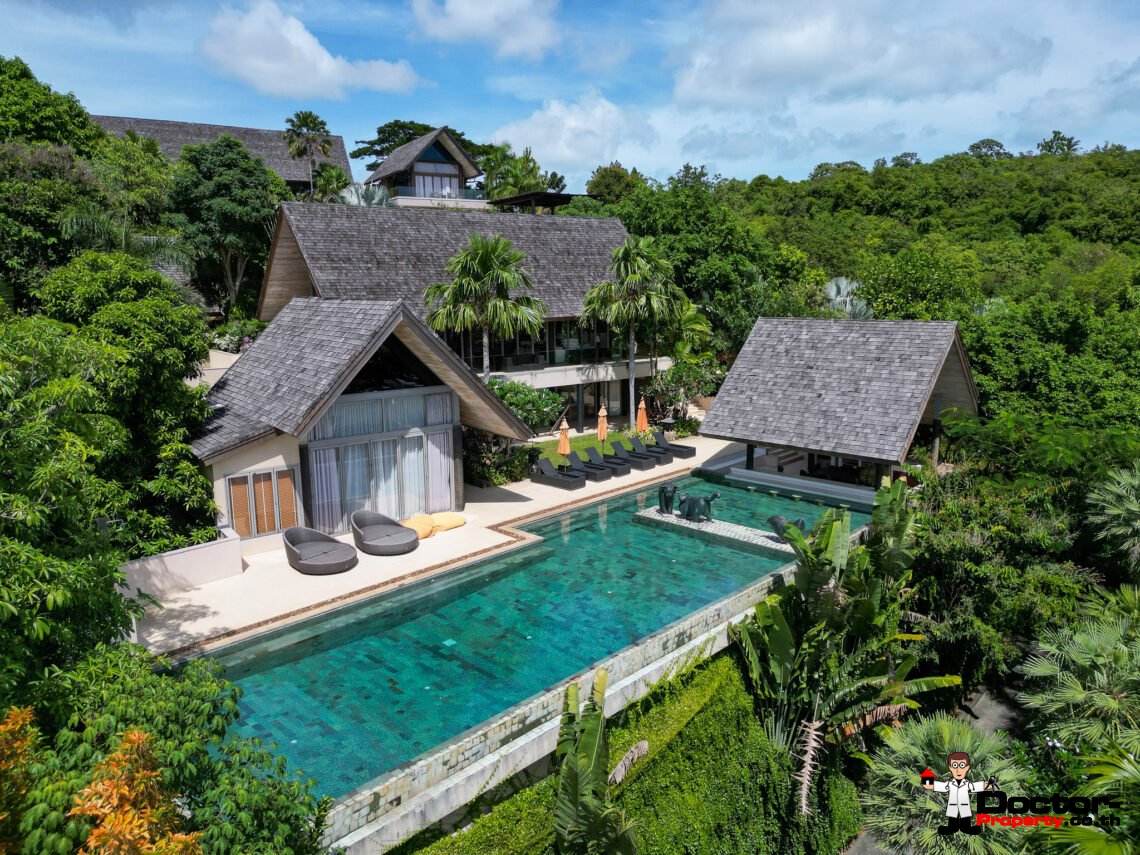 Luxury 4-5 Bedroom Private Pool Villa with Sea View in Bo Phut, Koh Samui – For Sale