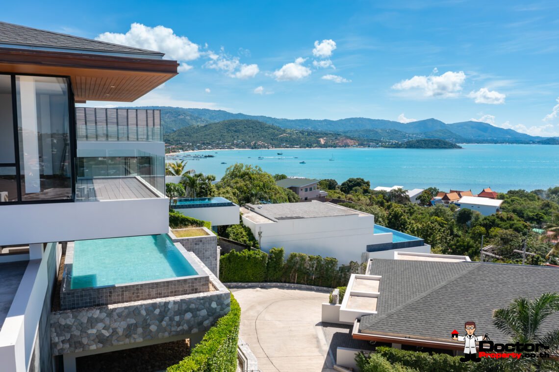 Luxury 4 Bedroom Pool Villa with Stunning Sea View in Plai Laem, Koh Samui – For Sale