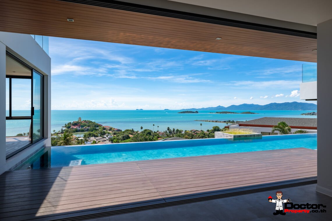 Luxury 4 Bedroom Pool Villa with Stunning Sea View in Plai Laem, Koh Samui – For Sale