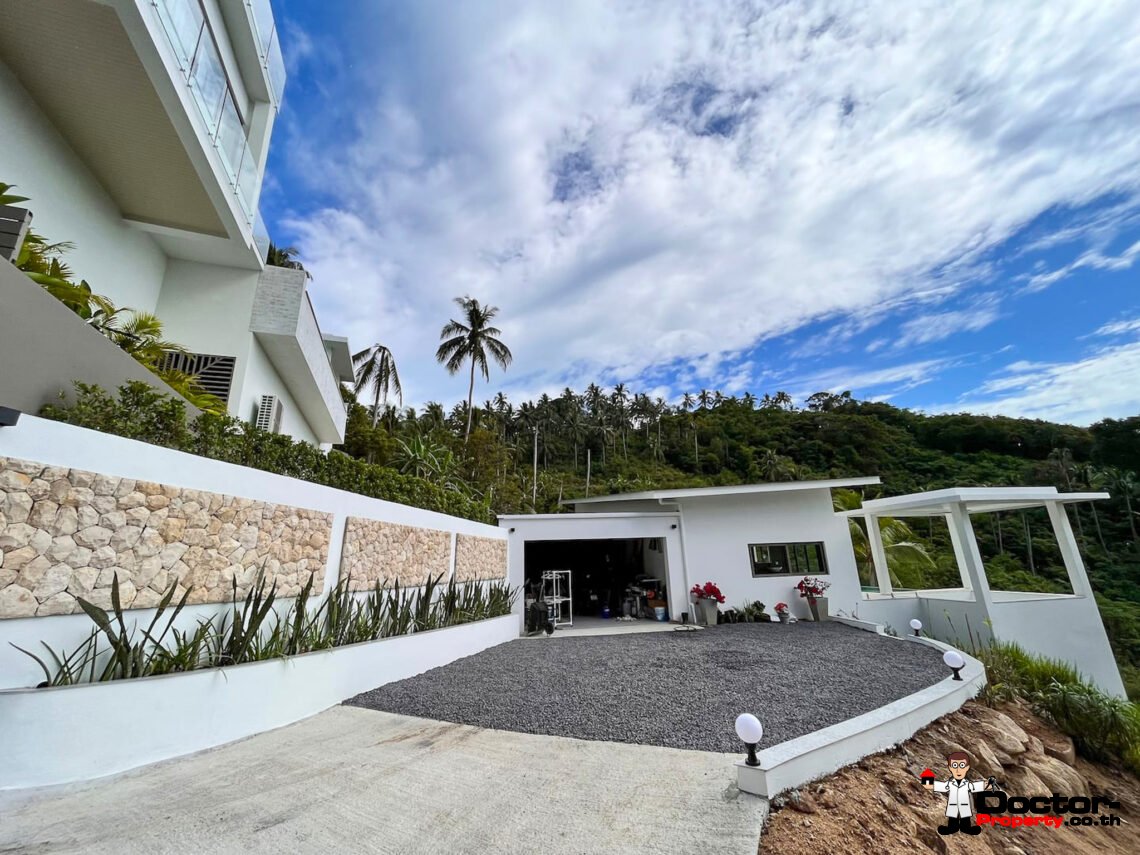 New 3 Bedroom Pool Villa with Sea View Villa in Maenam, Koh Samui – For Sale