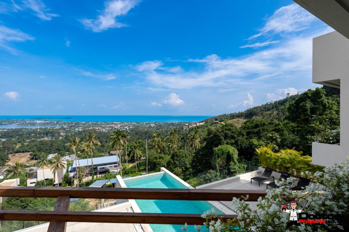 4+1 Bedroom Contemporary Sea View Villa in Chaweng, Koh Samui – For Sale