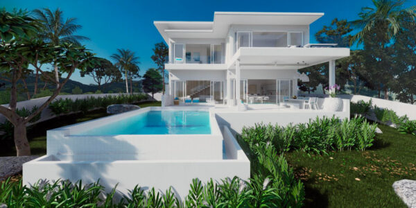 3 Bedroom Pool Villa with Sea View in Plai Laem, Koh Samui – For Sale
