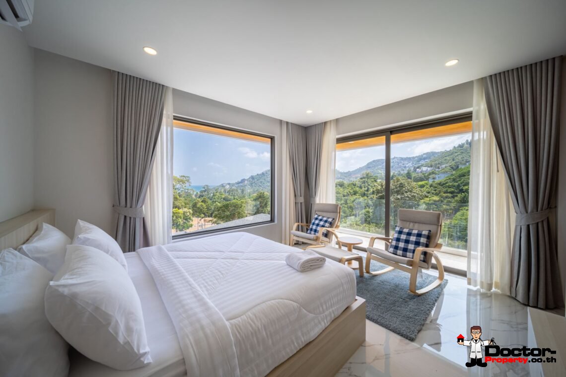 New 3 Bedrooms Pool Villa with Partial Sea View in Chaweng Noi, Koh Samui – For Sale