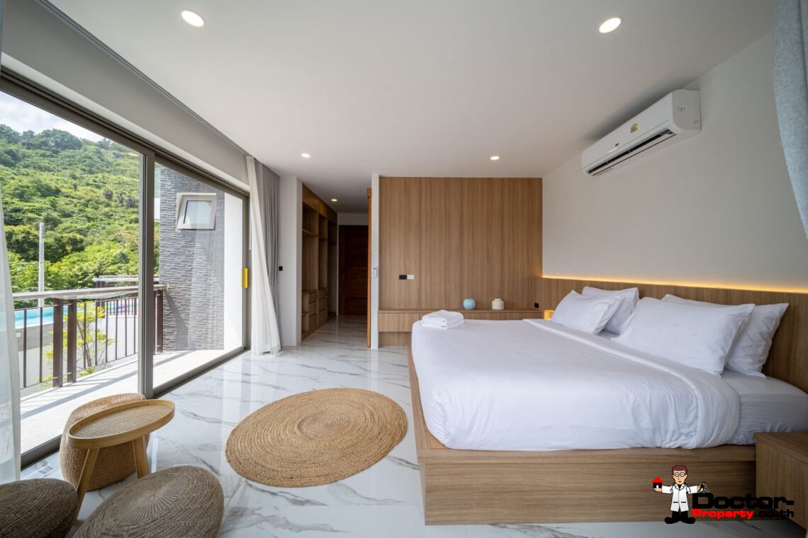 New 3 Bedrooms Pool Villa with Partial Sea View in Chaweng Noi, Koh Samui – For Sale
