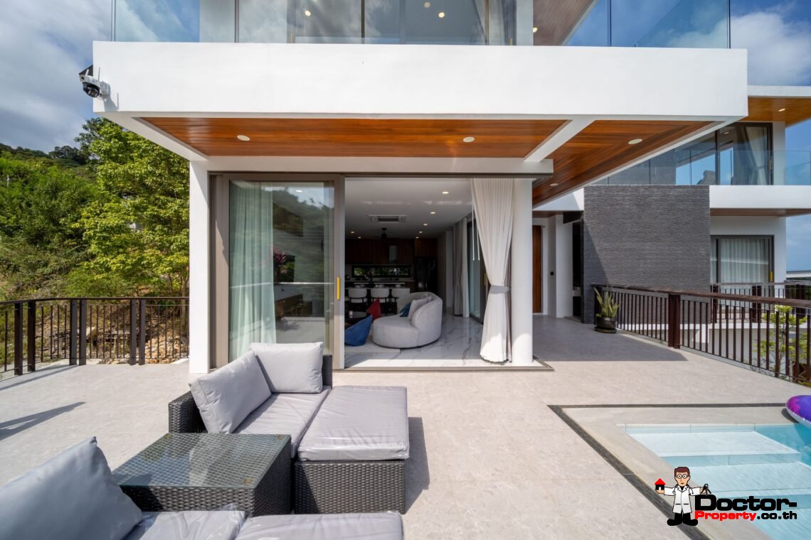 New 3 Bedrooms Pool Villa with Partial Sea View in Chaweng Noi, Koh Samui – For Sale