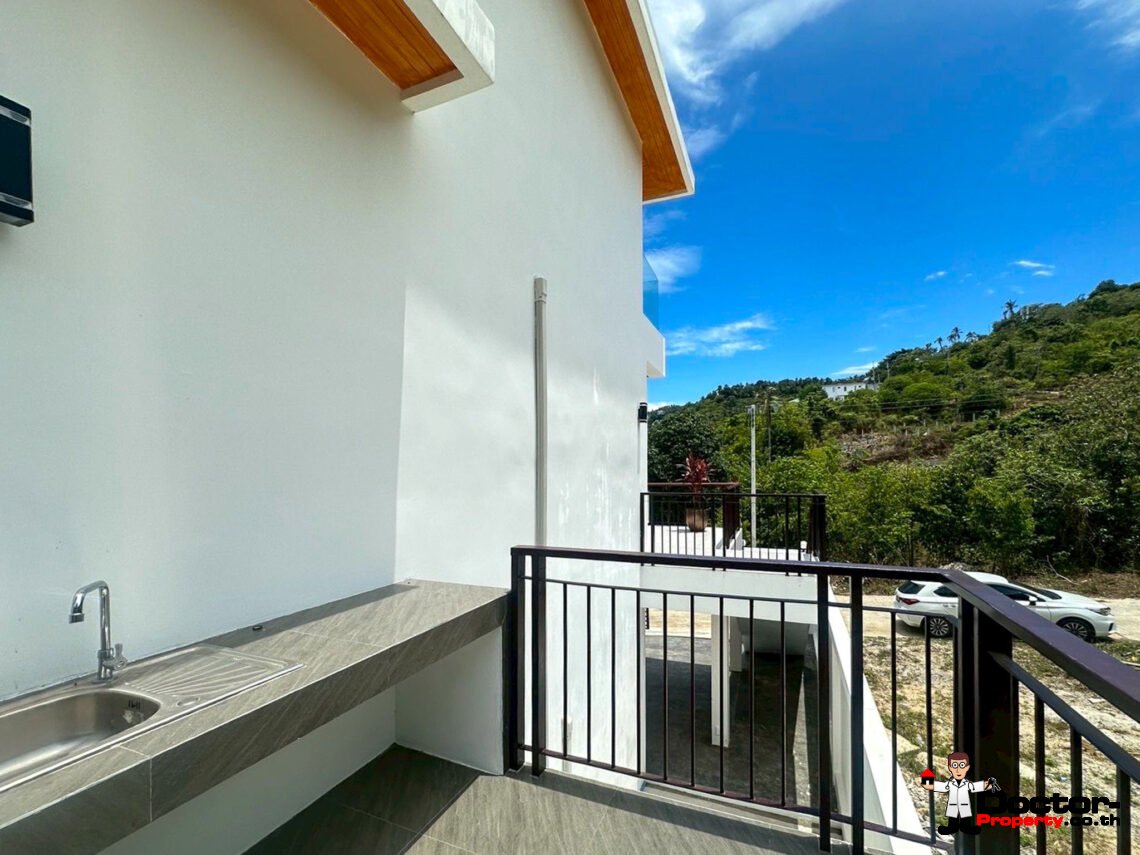 New 3 Bedrooms Pool Villa with Partial Sea View in Chaweng Noi, Koh Samui – For Sale