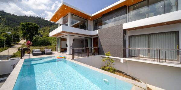 New 3 Bedrooms Pool Villa with Partial Sea View in Chaweng Noi, Koh Samui – For Sale