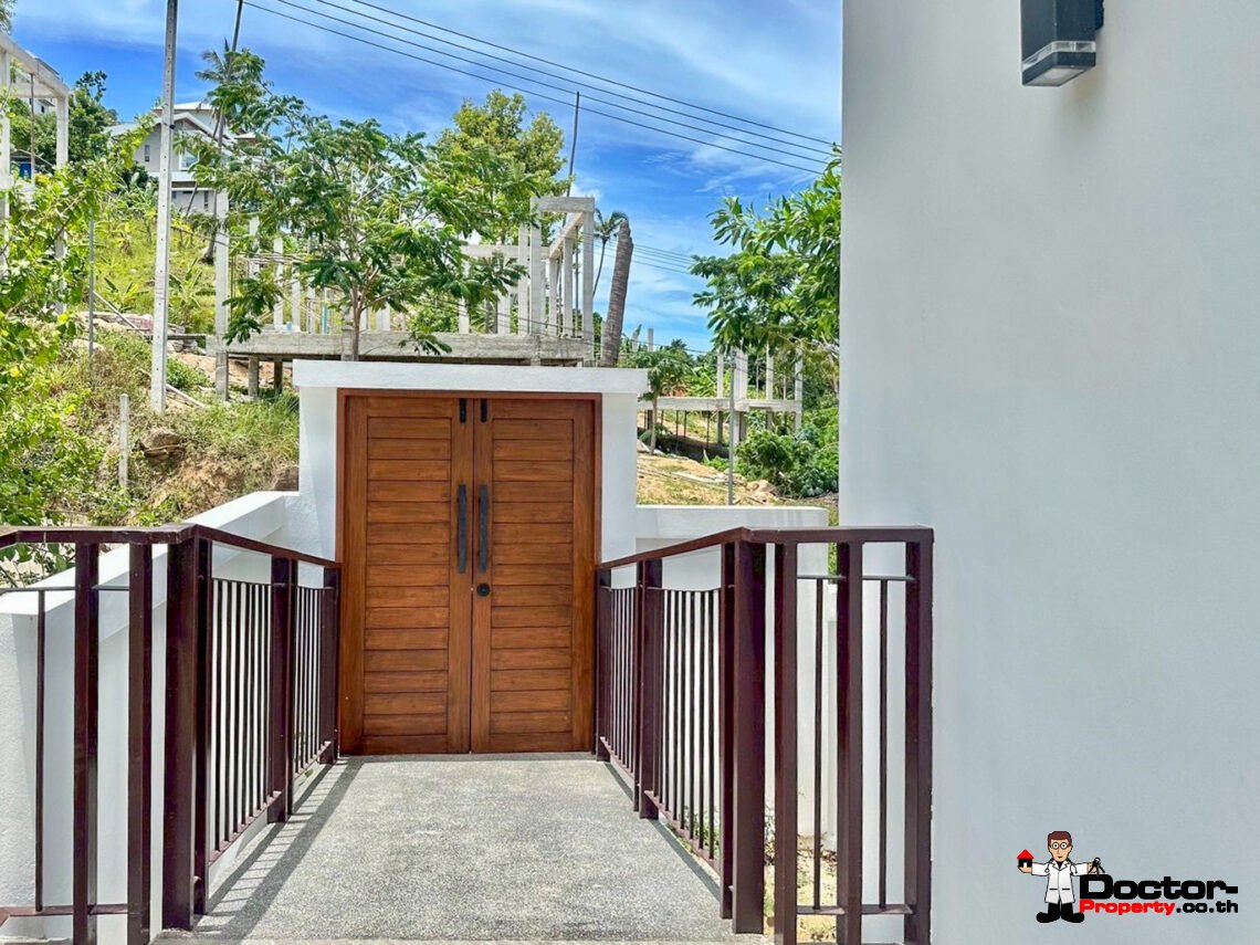 New 3 Bedrooms Pool Villa with Partial Sea View in Chaweng Noi, Koh Samui – For Sale