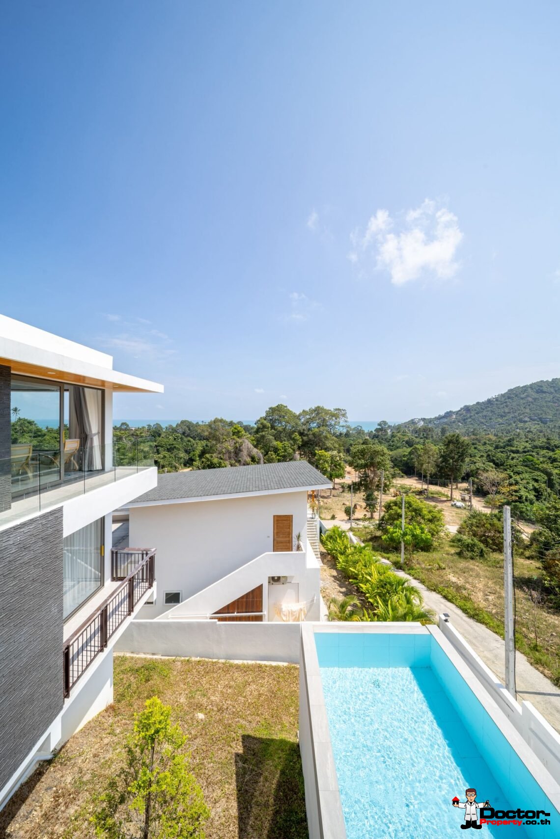 New 3 Bedrooms Pool Villa with Partial Sea View in Chaweng Noi, Koh Samui – For Sale