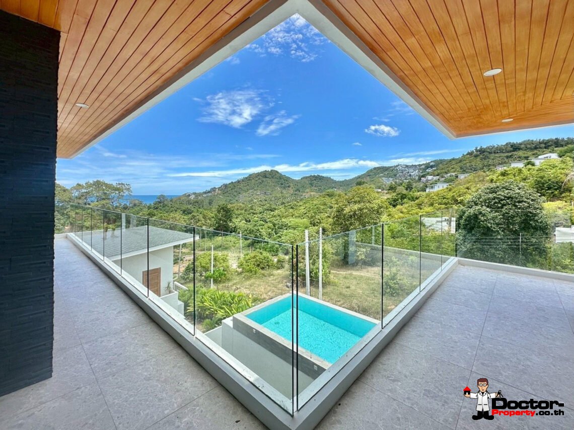 New 3 Bedrooms Pool Villa with Partial Sea View in Chaweng Noi, Koh Samui – For Sale