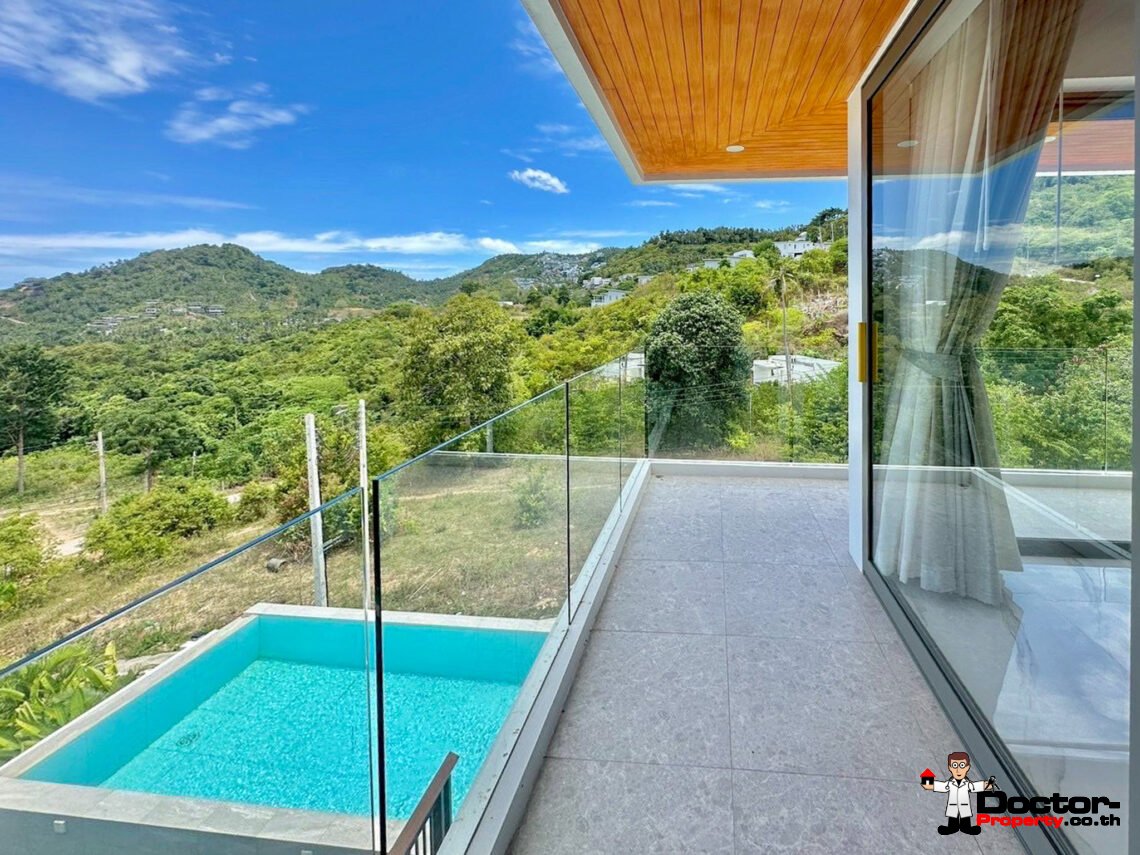 New 3 Bedrooms Pool Villa with Partial Sea View in Chaweng Noi, Koh Samui – For Sale