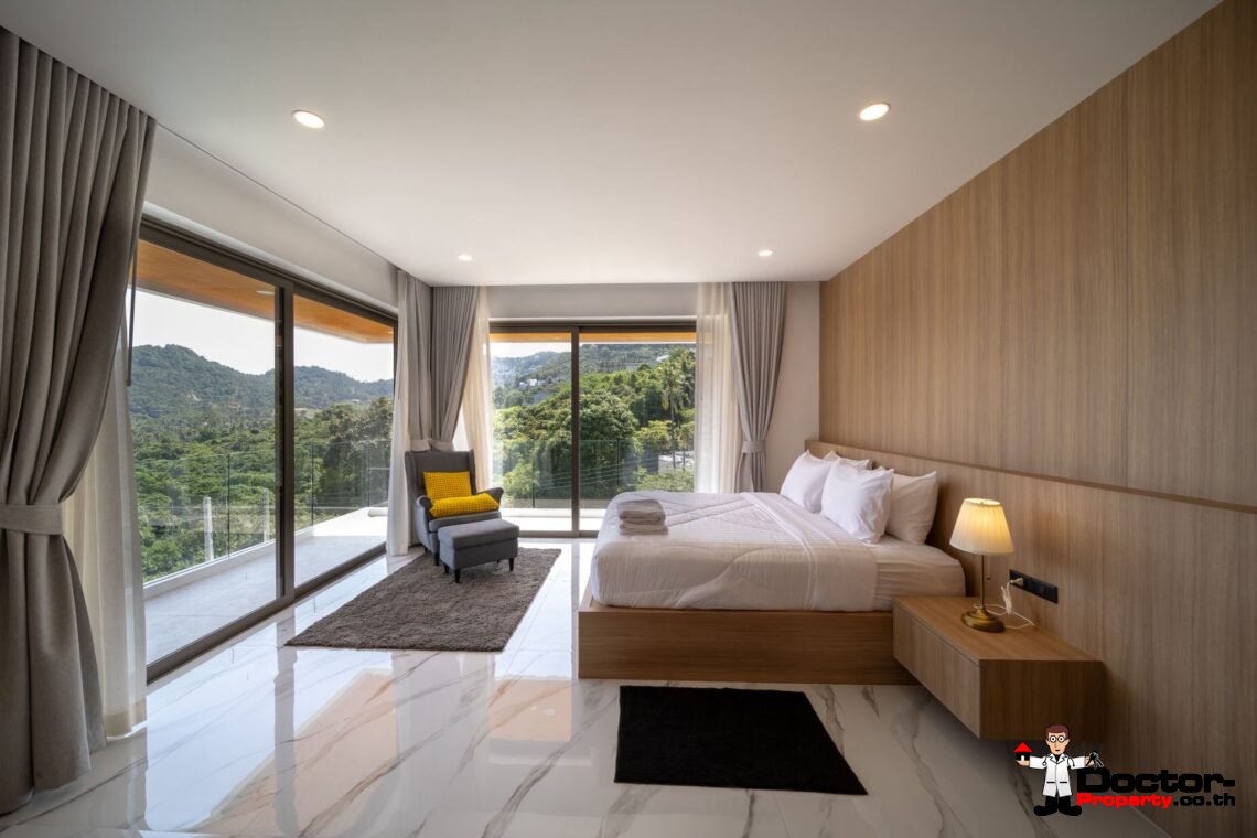 New 3 Bedrooms Pool Villa with Partial Sea View in Chaweng Noi, Koh Samui – For Sale