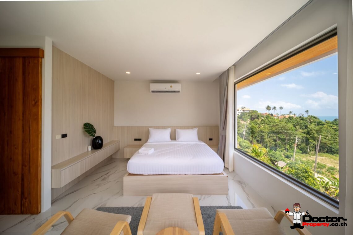 New 3 Bedrooms Pool Villa with Partial Sea View in Chaweng Noi, Koh Samui – For Sale