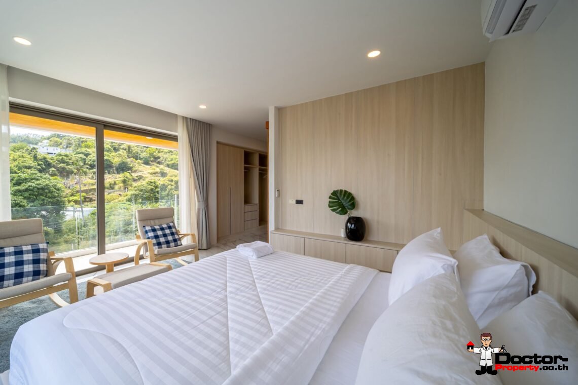 New 3 Bedrooms Pool Villa with Partial Sea View in Chaweng Noi, Koh Samui – For Sale