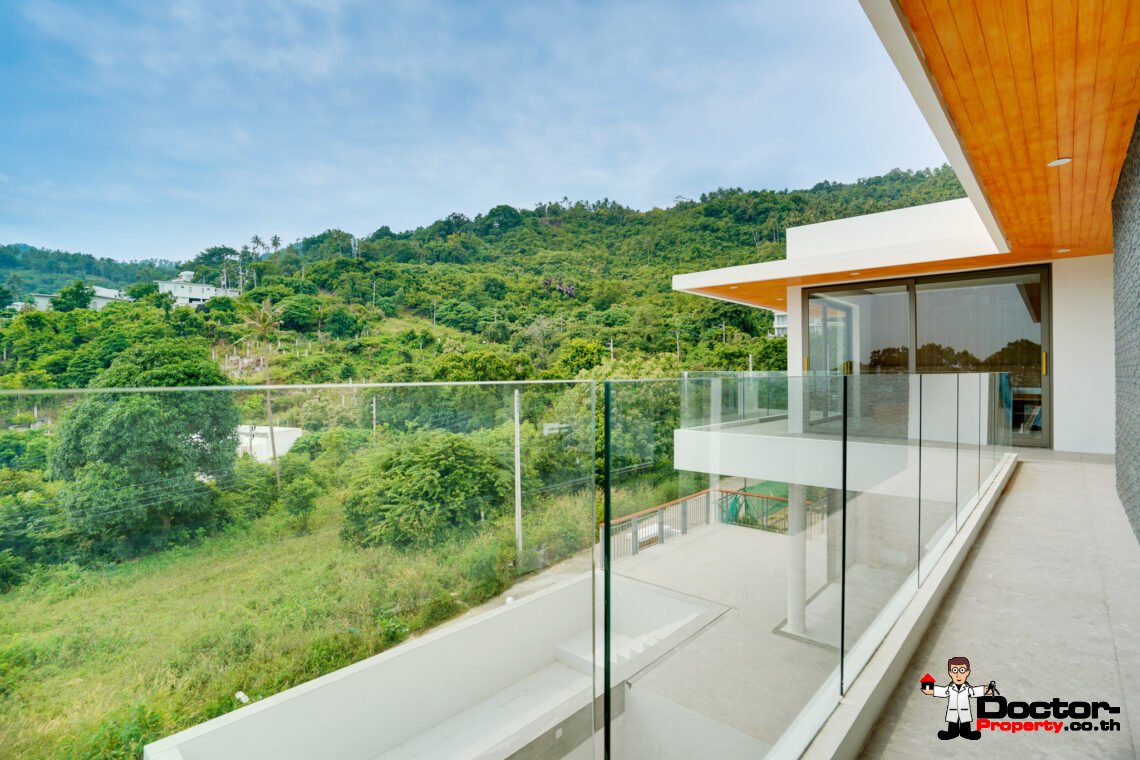 New 3 Bedrooms Pool Villa with Partial Sea View in Chaweng Noi, Koh Samui – For Sale