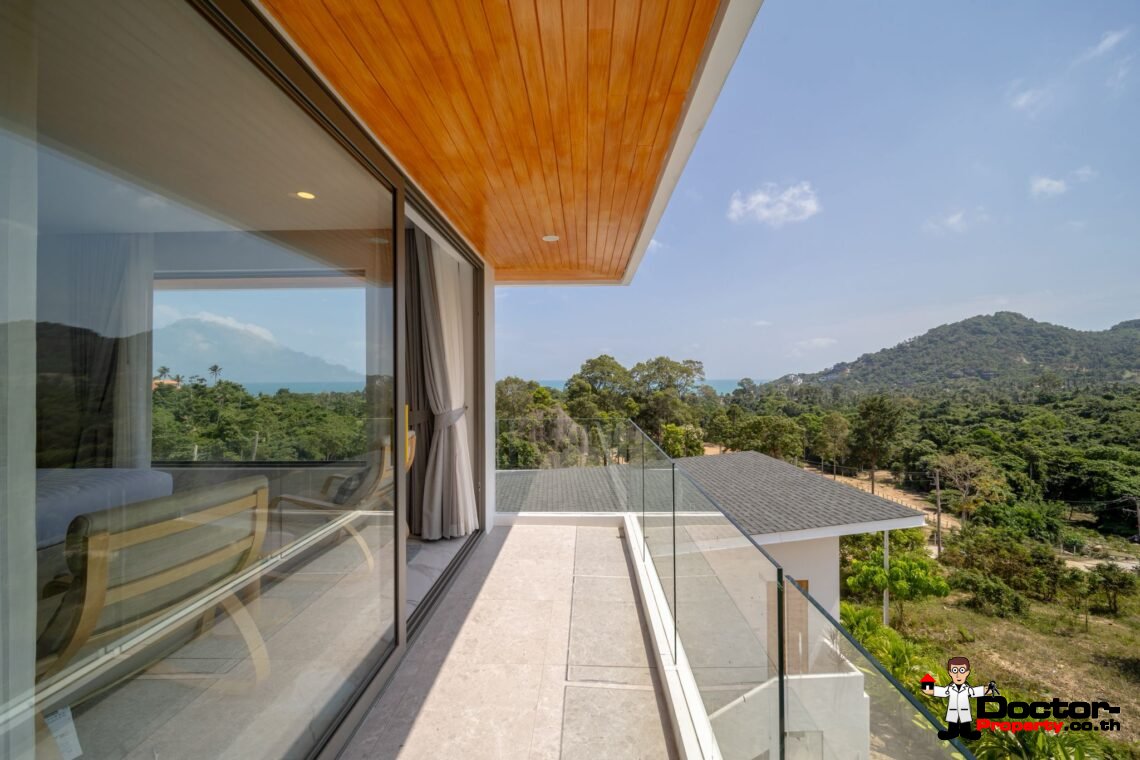 New 3 Bedrooms Pool Villa with Partial Sea View in Chaweng Noi, Koh Samui – For Sale