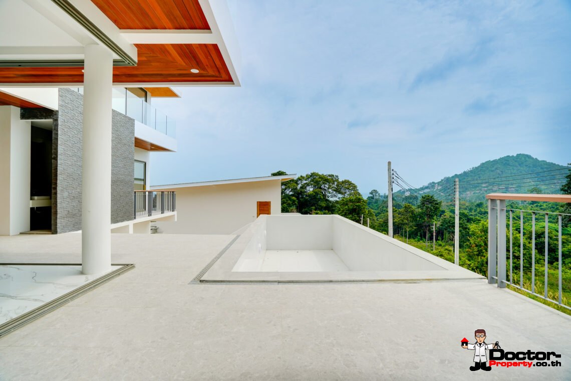 New 3 Bedrooms Pool Villa with Partial Sea View in Chaweng Noi, Koh Samui – For Sale