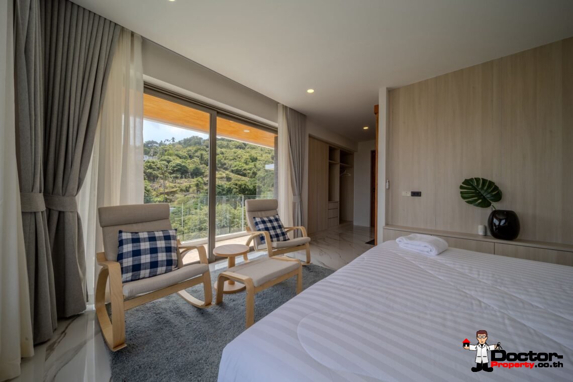 New 3 Bedrooms Pool Villa with Partial Sea View in Chaweng Noi, Koh Samui – For Sale