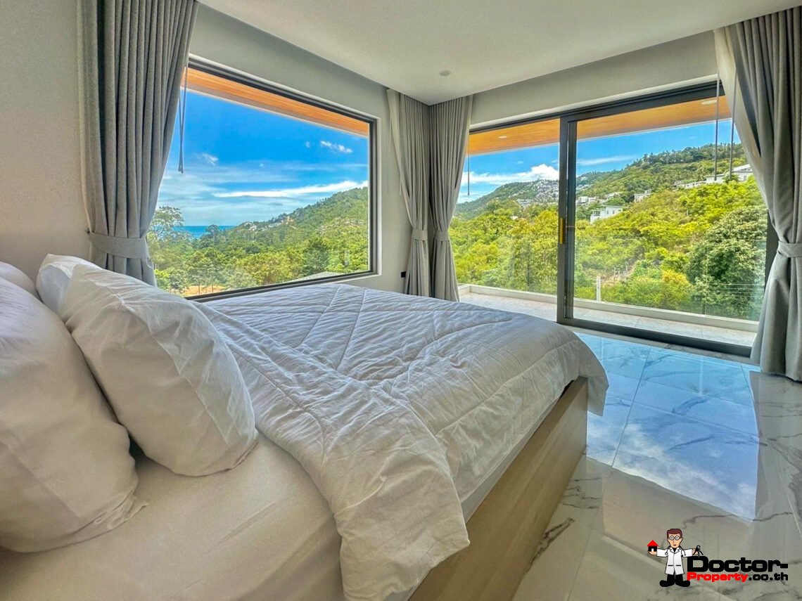 New 3 Bedrooms Pool Villa with Partial Sea View in Chaweng Noi, Koh Samui – For Sale