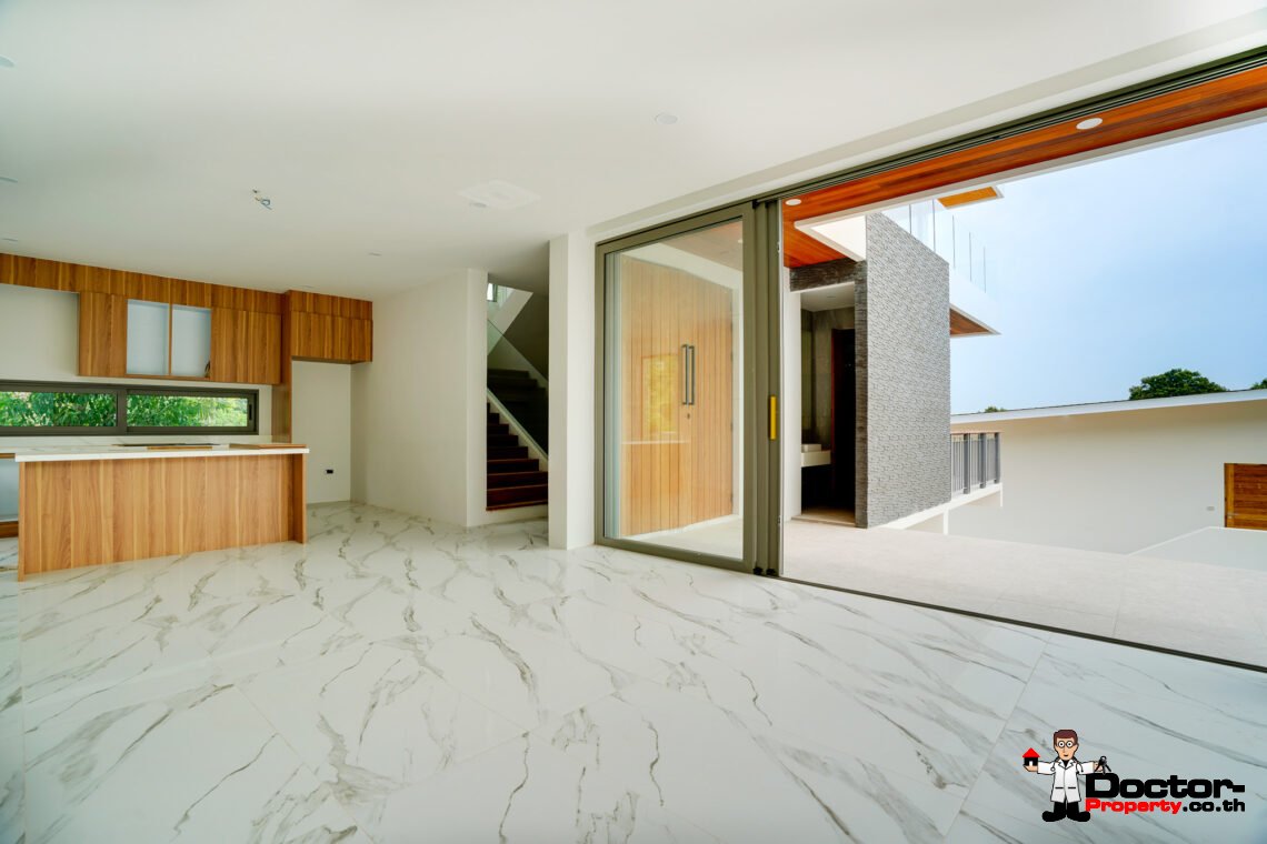 New 3 Bedrooms Pool Villa with Partial Sea View in Chaweng Noi, Koh Samui – For Sale