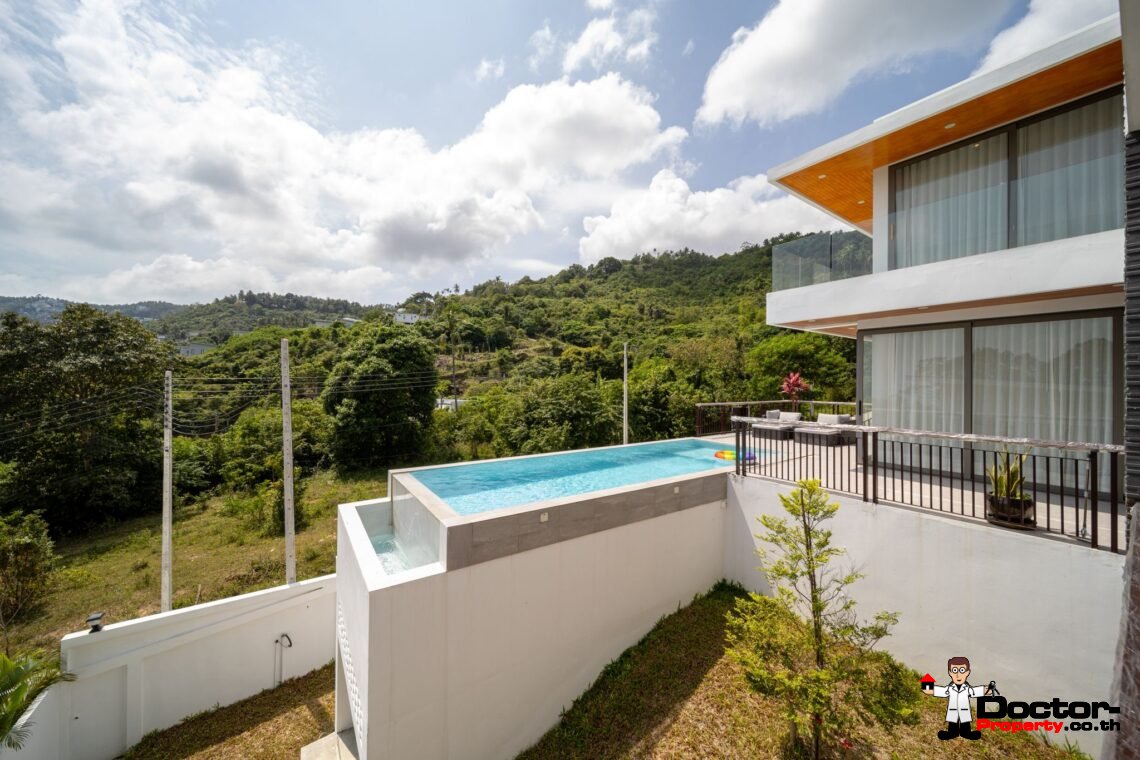 New 3 Bedrooms Pool Villa with Partial Sea View in Chaweng Noi, Koh Samui – For Sale