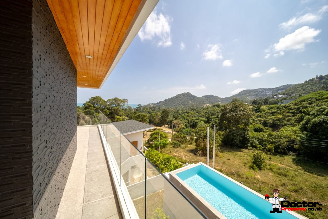 New 3 Bedrooms Pool Villa with Partial Sea View in Chaweng Noi, Koh Samui – For Sale