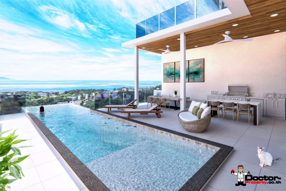 Luxury 4 Bedroom Pool Villa with Sea View in Chaweng, Koh Samui – For Sale
