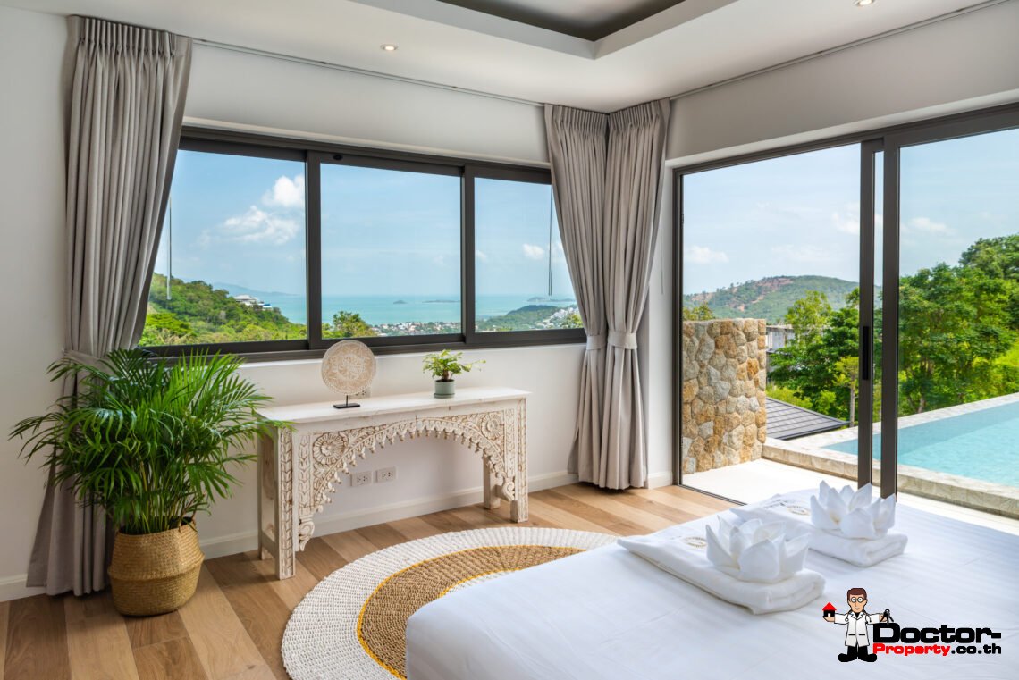 Luxury 5 Bedroom Pool Villa with Stunning Sea View in Bo Phut, Koh Samui – For Sale