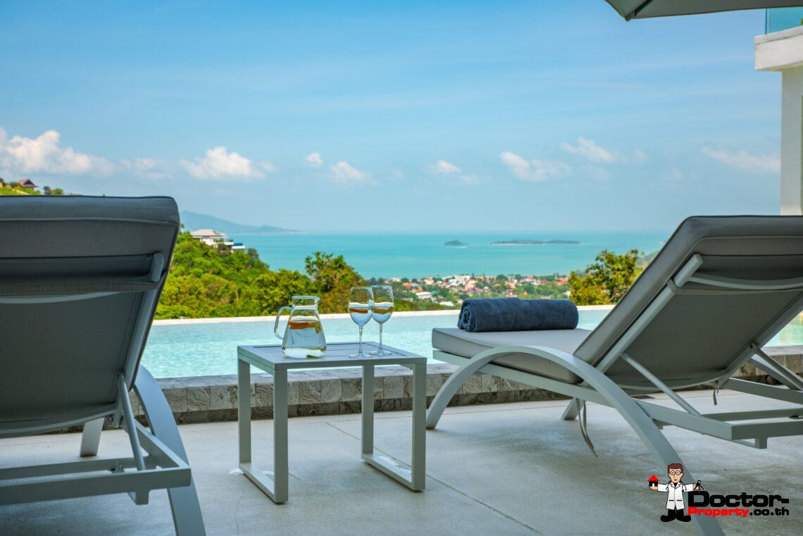 Luxury 5 Bedroom Pool Villa with Stunning Sea View in Bo Phut, Koh Samui – For Sale